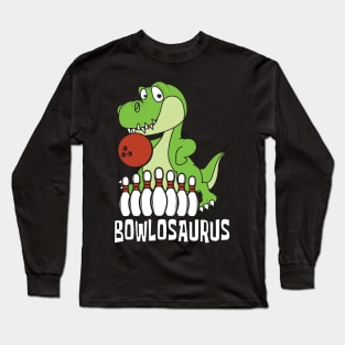 Bowlosaurus Dinosaur and Bowling Long Sleeve T-Shirt